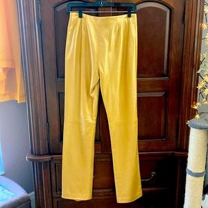 Gold leather dress pants